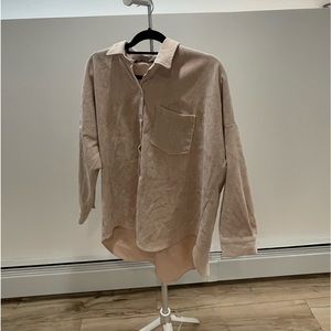 Zara Sued Button Down